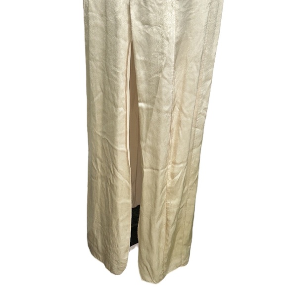 NWT Zara Light Gold Beige Satin High Neck Sleeveless Rayon Slip Maxi Dress - S - Picture 10 of 16